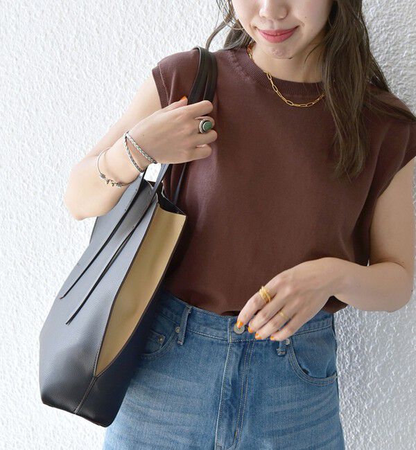 SHIPS any「SHIPS any: ポーチ付き バイカラー A4 トート バッグ」|トートバッグ|