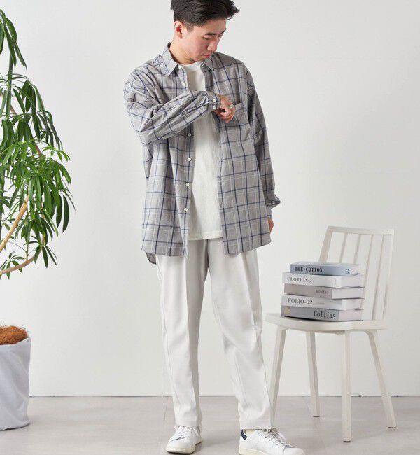 SHIPS any「SHIPS any: オーバーサイズ レギュラーカラー チェック／ストライプ 長袖 シャツ◇」|シャツ・ブラウス|