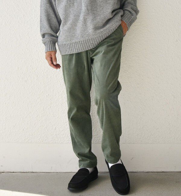 SHIPS any「SHIPS any: ストレッチ コーデュロイ テーパード イージー パンツ 24FW◇」|チノ|オリーブ