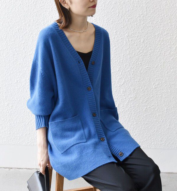 SHIPS any「SHIPS any: AQUA カシミヤ ミックス Vネック ニット カーディガン」|カーディガン|
