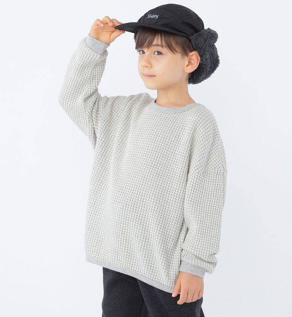 SHIPS KIDS「SHIPS KIDS:100～130cm / ポコポコ ワッフル 長袖 カットソー」|Tシャツ・カットソー|