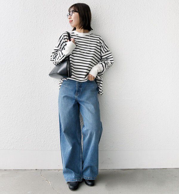 SHIPS for women「〈洗濯機可能〉ロング リブ スリーブ フリル カットソー」|Tシャツ・カットソー|