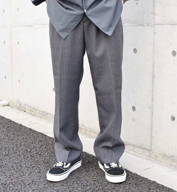 SHIPS any「SHIPS any: 〈洗濯機可能〉ウールライク ノープリーツ ワイド ストレート パンツ◇」|スラックス|