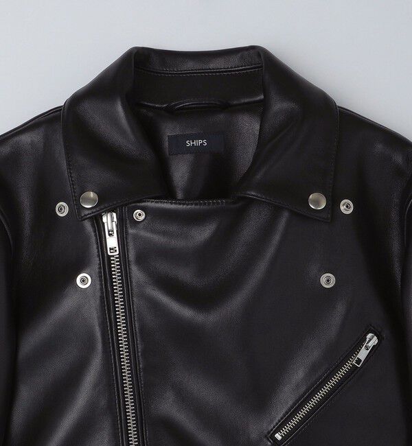 SHIPS「SHIPS: ラムレザー ダブル ライダースジャケット」|その他|