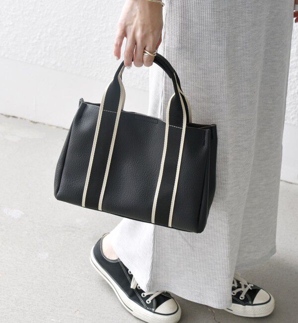 SHIPS any「【WEB限定】SHIPS any: ライン テープ ハンドル トート バッグ」|ハンドバッグ|