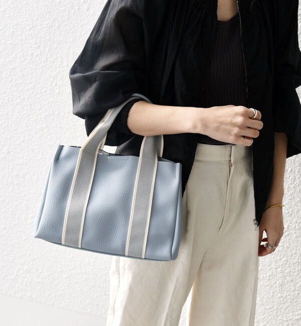 SHIPS any「【WEB限定】SHIPS any: ライン テープ ハンドル トート バッグ」|ハンドバッグ|