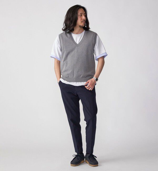 SHIPS「SHIPS: 〈手洗い可能〉12ゲージ コットン Vネック ニット ベスト」|ベスト・ジレ|