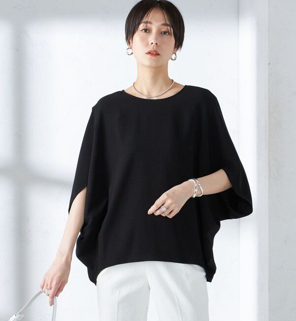 SHIPS for women「〈接触冷感 / 手洗い可能〉アセテート混 バック サテン ドルマン ブラウス」|シャツ・ブラウス|