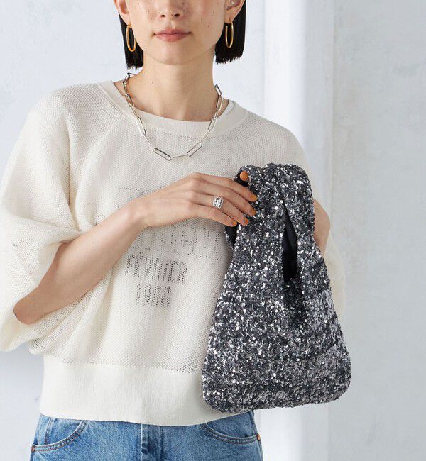 SHIPS for women「troisiemeCHACO:スパンコール バッグ」|ハンドバッグ|シルバー