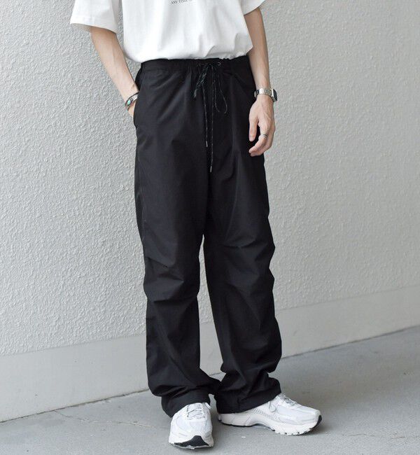 SHIPS any「SHIPS any: 〈洗濯機可能〉カラーミックスコード トラックパンツ ［a-nylon］(セットアップ対応)◇」|チノ|ブラック
