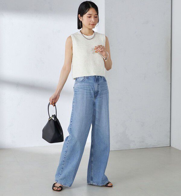 SHIPS for women「〈手洗い可能〉バック ジップ ツイード ベスト」|ベスト・ジレ|