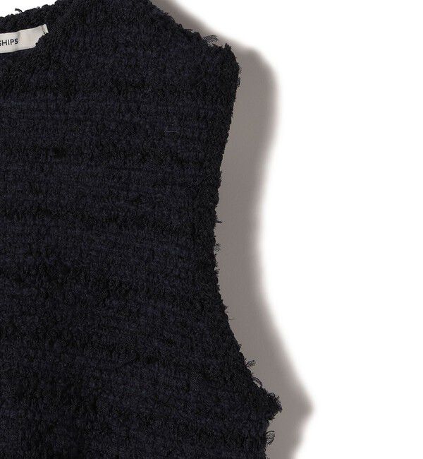 SHIPS for women「〈手洗い可能〉バック ジップ ツイード ベスト」|ベスト・ジレ|