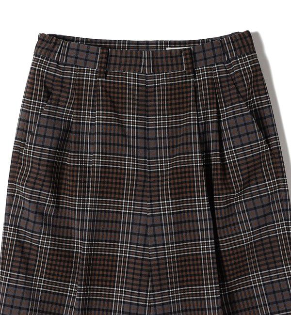 SHIPS for women「〈手洗い可能〉ウール混 チェック タック ワイド パンツ」|その他|