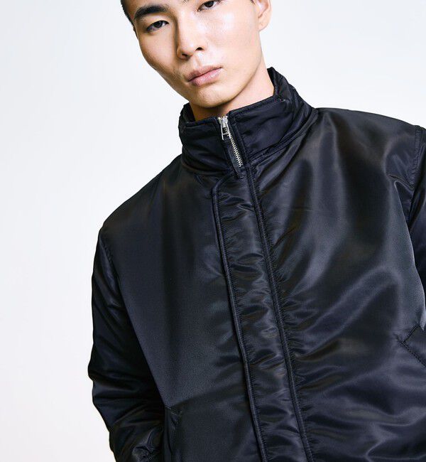 SHIPS「City Ambient Products: スタンドカラー MA-1 ジップアップ ブルゾン」|ブルゾン・スタジャン|