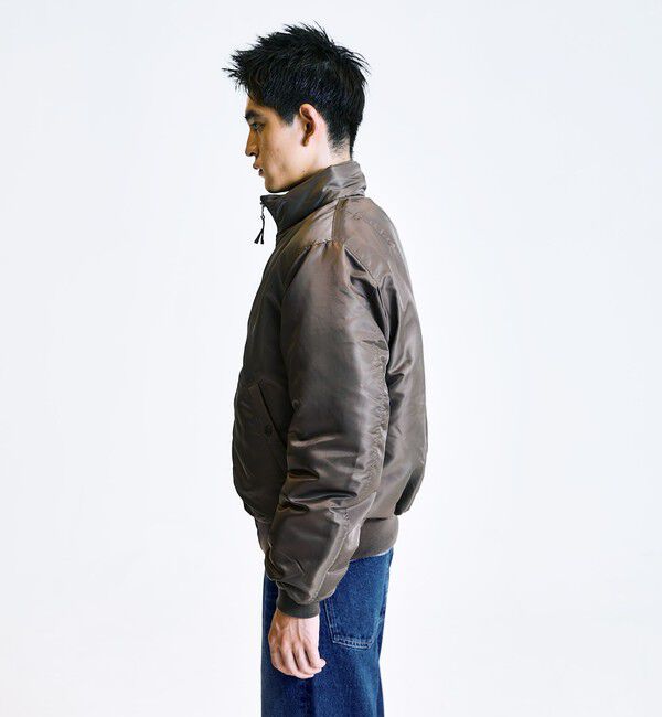 SHIPS「City Ambient Products: スタンドカラー MA-1 ジップアップ ブルゾン」|ブルゾン・スタジャン|