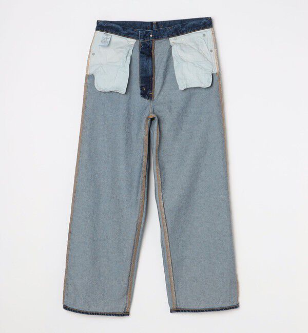SHIPS any「NEEDBY: ユニセックス スーパーワイド デニム 5ポケット パンツ」|チノ|