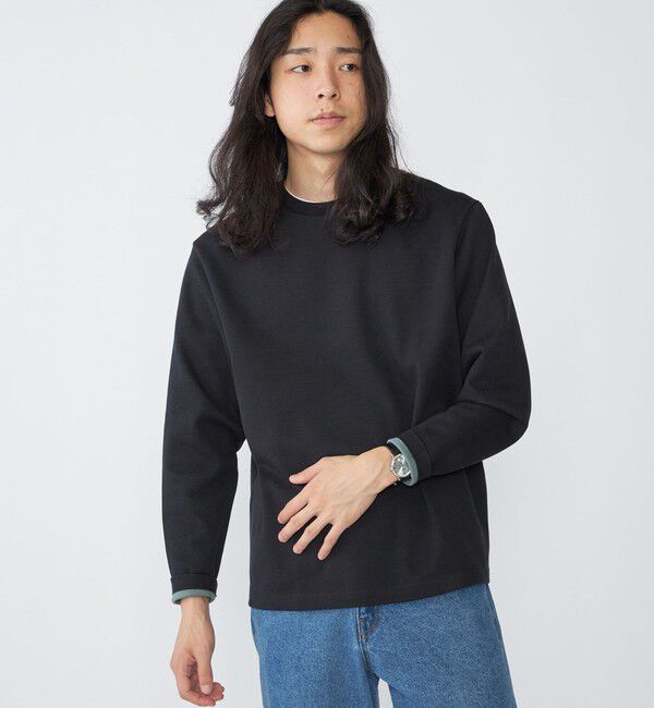 SHIPS「SHIPS: 鹿の子 ダブルフェイス クルーネック ロングスリーブ Tシャツ (ロンT)」|Tシャツ・カットソー|