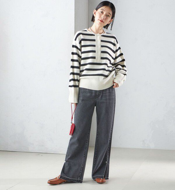 SHIPS for women「〈手洗い可能〉7G ウール カシミヤ ヘンリーネック 2WAY プルオーバー」|ニット・セーター|