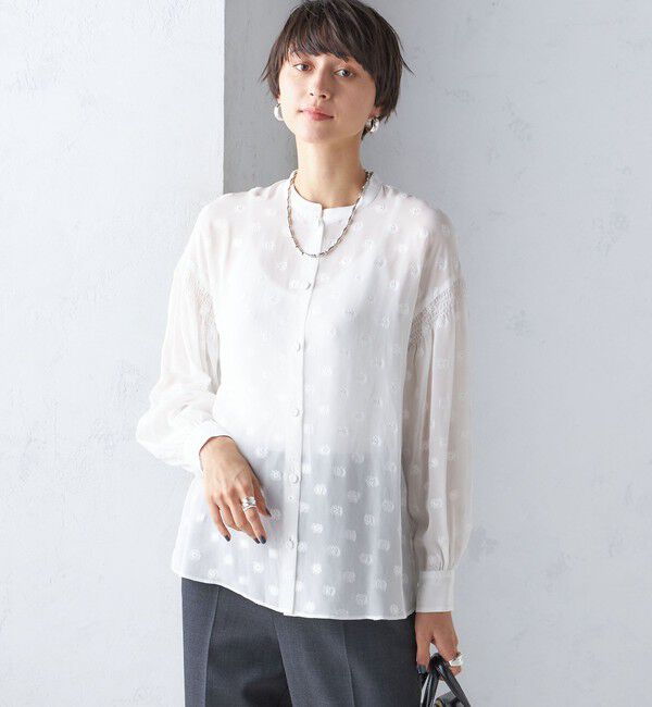 SHIPS for women「フラワー カット ジャカード ブラウス」|シャツ・ブラウス|