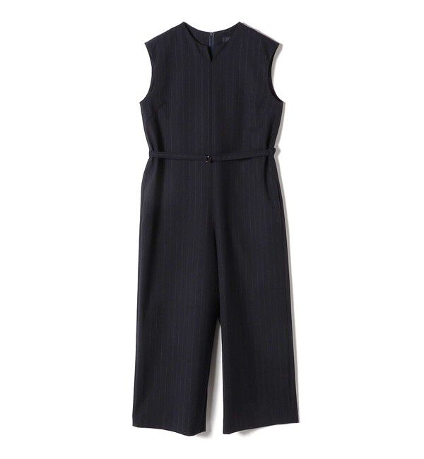 SHIPS for women「SHIPS Primary Navy Label:梳毛 ストライプ サロペット」|オールインワン|