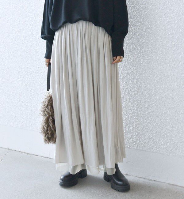 SHIPS for women「〈手洗い可能〉リバーシブル チュール カッセン スカート」|スカート|