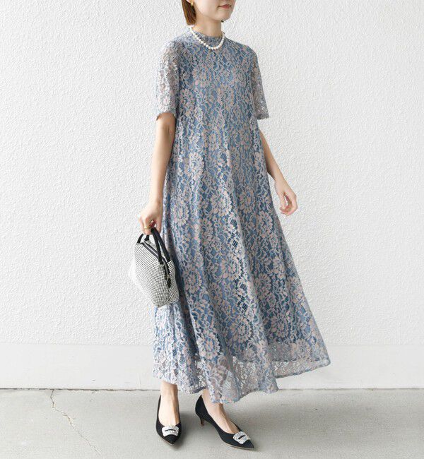 SHIPS for women「〈結婚式・パーティ〉kaene:パイピング レース Aライン ワンピース」|ワンピース|