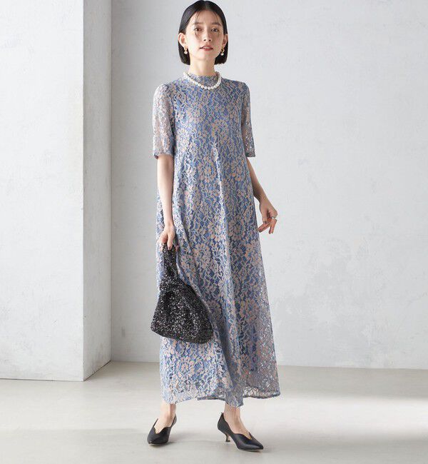 SHIPS for women「〈結婚式・パーティ〉kaene:パイピング レース Aライン ワンピース」|ワンピース|