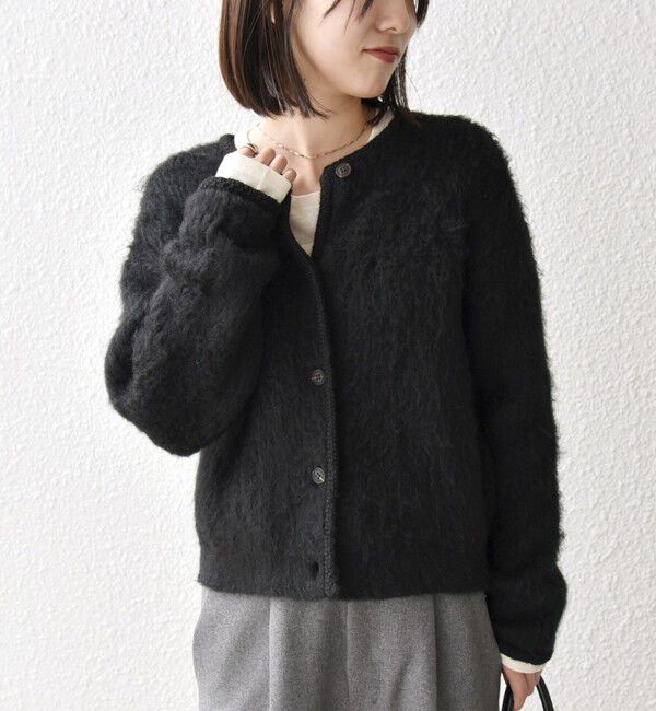 SHIPS any「SHIPS any:〈手洗い可能〉シャギー クルーネック ニット カーディガン」|カーディガン|