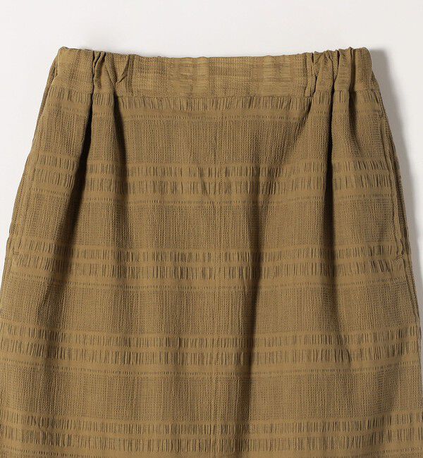 quaranciel「quaranciel:〈洗濯機可能〉シャーリング ボーダー Iライン スカート」|タイト|