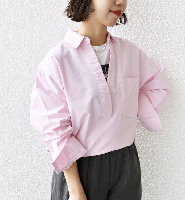 SHIPS for women「〈洗濯機可能〉ワンポイント 刺繍 スキッパー シャツ」|シャツ・ブラウス|