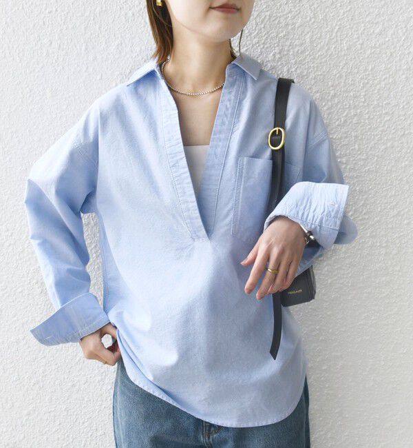 SHIPS for women「〈洗濯機可能〉ワンポイント 刺繍 スキッパー シャツ」|シャツ・ブラウス|