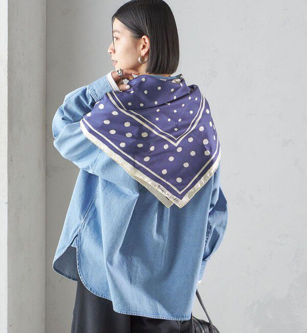 SHIPS for women「【SHIPS別注】manipuri:エンブレム スカーフ 88&times;88」|バンダナ・スカーフ|