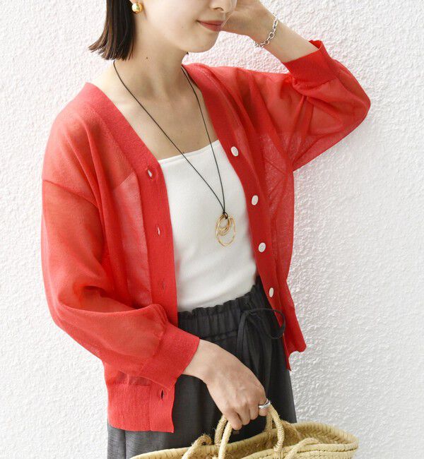 SHIPS for women「〈手洗い可能〉ラミー混 シアー カーディガン」|カーディガン|