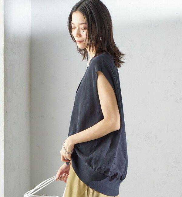 SHIPS for women「〈接触冷感 / 手洗い可能〉アイスコットン フレンチ スリーブ ジレ カーディガン」|ベスト・ジレ|