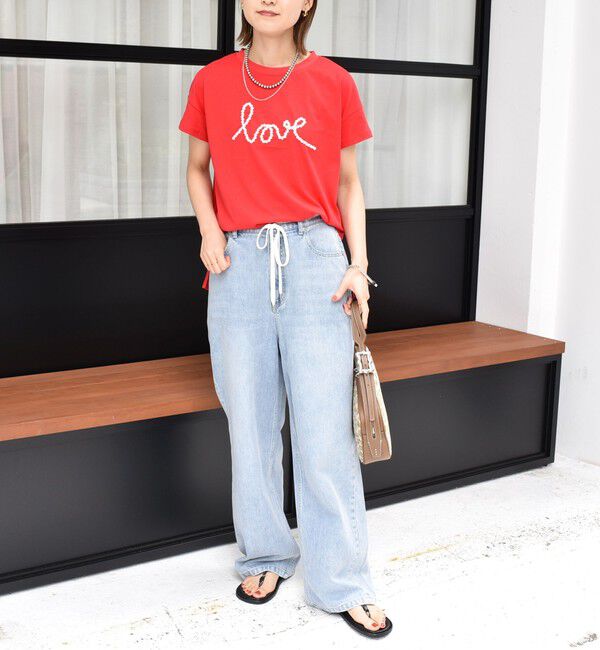 SHIPS for women「【WEB限定】ファンシー コード 刺繍 ロゴ TEE」|Tシャツ・カットソー|