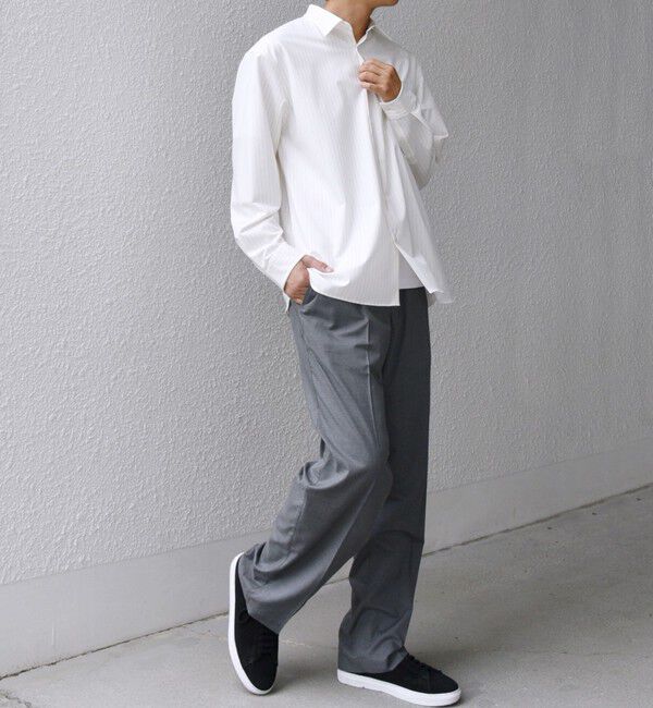 SHIPS any「SHIPS any: LIM BLESS ソリッド/ストライプ 2プリーツ セミワイド イージーパンツ(セットアップ対応)◇」|チノ|