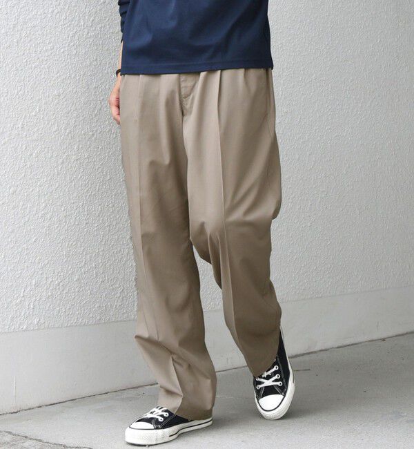 SHIPS any「SHIPS any: LIM BLESS ソリッド/ストライプ 2プリーツ セミワイド イージーパンツ(セットアップ対応)◇」|チノ|