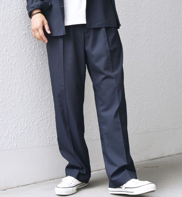 SHIPS any「SHIPS any: LIM BLESS ソリッド/ストライプ 2プリーツ セミワイド イージーパンツ(セットアップ対応)◇」|チノ|