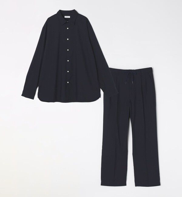 SHIPS any「SHIPS any: LIM BLESS ソリッド/ストライプ 2プリーツ セミワイド イージーパンツ(セットアップ対応)◇」|チノ|