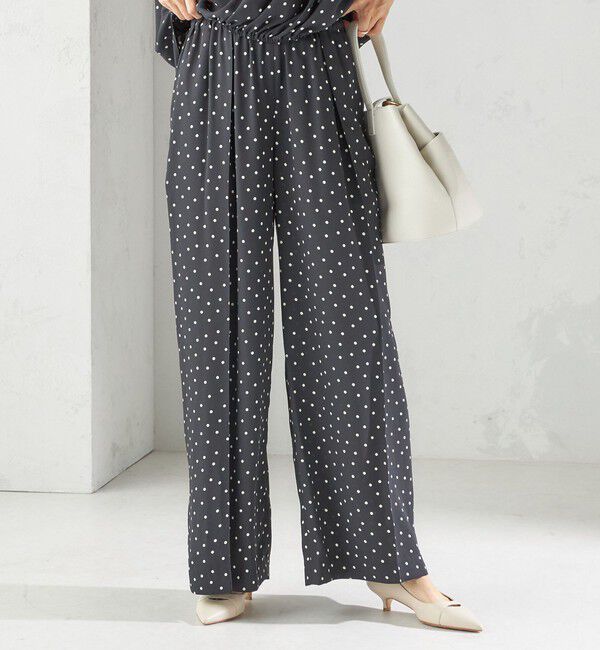 SHIPS for women「〈手洗い可能〉ドット / 無地 タック ギャザー ワイド パンツ」|その他|
