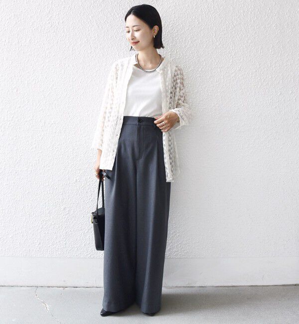 SHIPS for women「〈手洗い可能〉フラワー チュール 刺繍 シャツ」|シャツ・ブラウス|