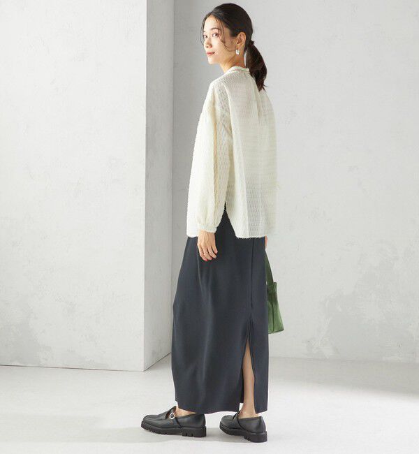 SHIPS for women「〈手洗い可能〉シアー ジャカード 袖 シャーリング ブラウス」|シャツ・ブラウス|