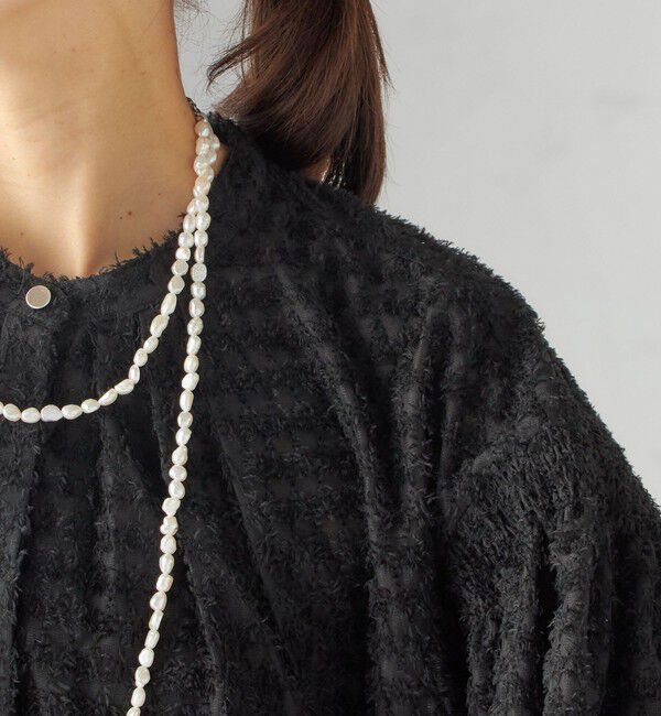 SHIPS for women「〈手洗い可能〉シアー ジャカード 袖 シャーリング ブラウス」|シャツ・ブラウス|