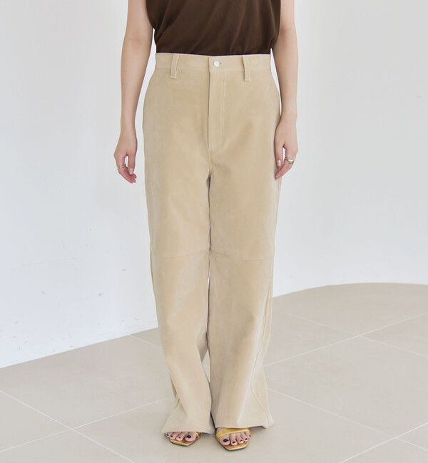quaranciel「quaranciel:〈洗濯機可能〉ポリエステル スエード ワイド パンツ」|その他|