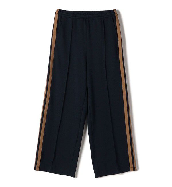 SHIPS for women「SHIPS Primary Navy Label:ピンタック ジャージー ライン パンツ」|その他|ネイビー