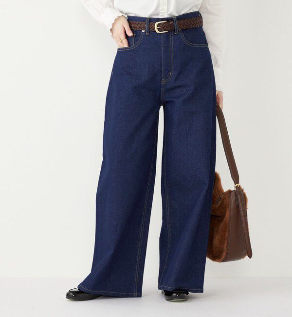 SHIPS Colors 「SHIPS Colors:〈洗濯機可能〉ワイド デニム◇」|デニム|ネイビー