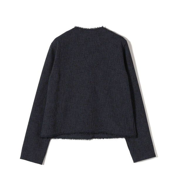 SHIPS for women「〈手洗い可能〉ストレッチ ツイード パール ボタン ジャケット」|ノーカラージャケット|