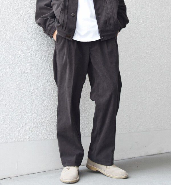 SHIPS any「SHIPS any:〈洗濯機可能〉SOLOTEX(R) コーデュロイ セミワイド イージーパンツ(セットアップ対応)◇」|チノ|ブラウン