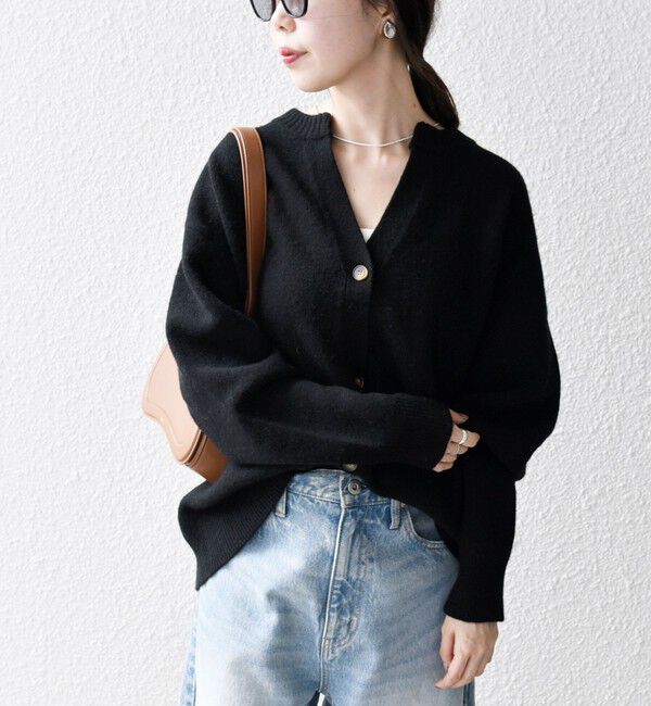 SHIPS any「SHIPS any:〈手洗い可能〉AQUA カシミヤ ミックス スキッパー カーディガン」|カーディガン|