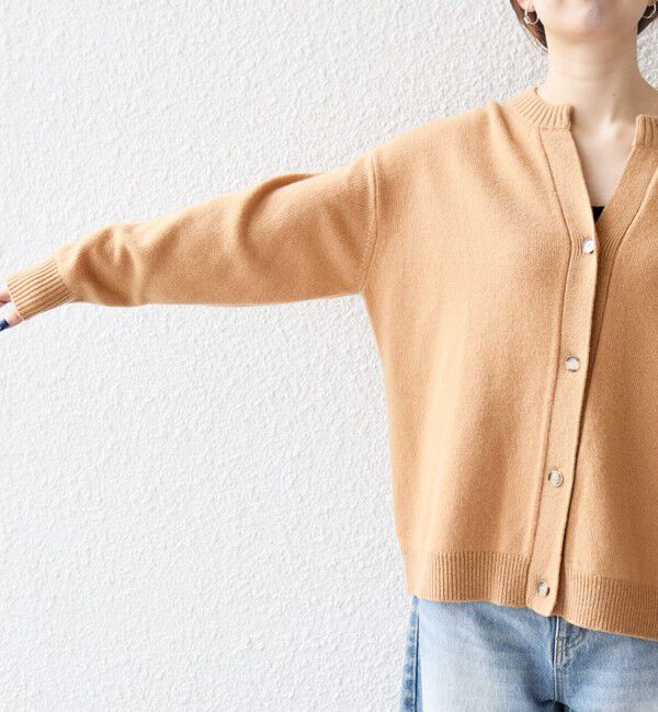 SHIPS any「SHIPS any:〈手洗い可能〉AQUA カシミヤ ミックス スキッパー カーディガン」|カーディガン|